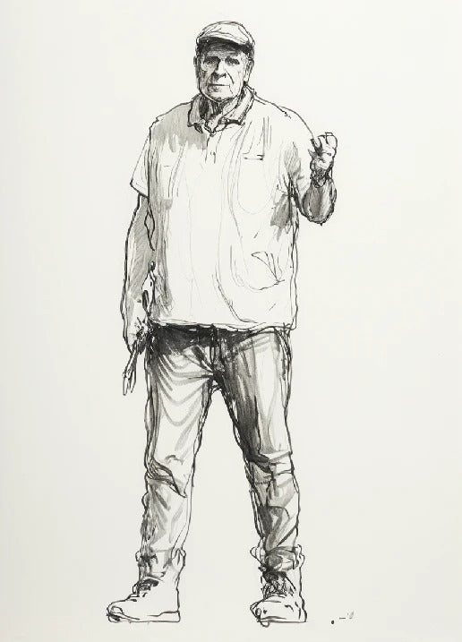 M75 1/43 Model Figure of Mechanic Holding Spanner in a Talking Pose