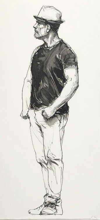 M73  modern 1/18 any scale Male Figure Wearing  Hat