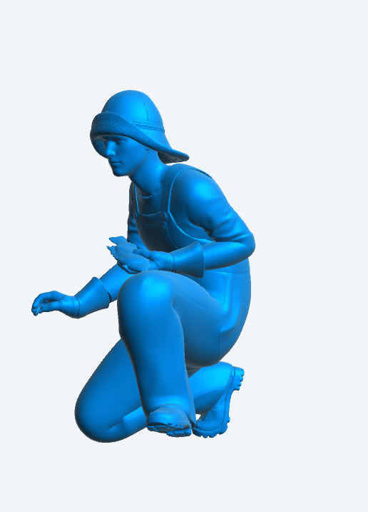 TG71b – Multi-Scale Model Crew Figure: Kneeling Fishing Boat  Sou’wester Hat