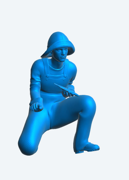 TG71b – Multi-Scale Model Crew Figure: Kneeling Fishing Boat  Sou’wester Hat