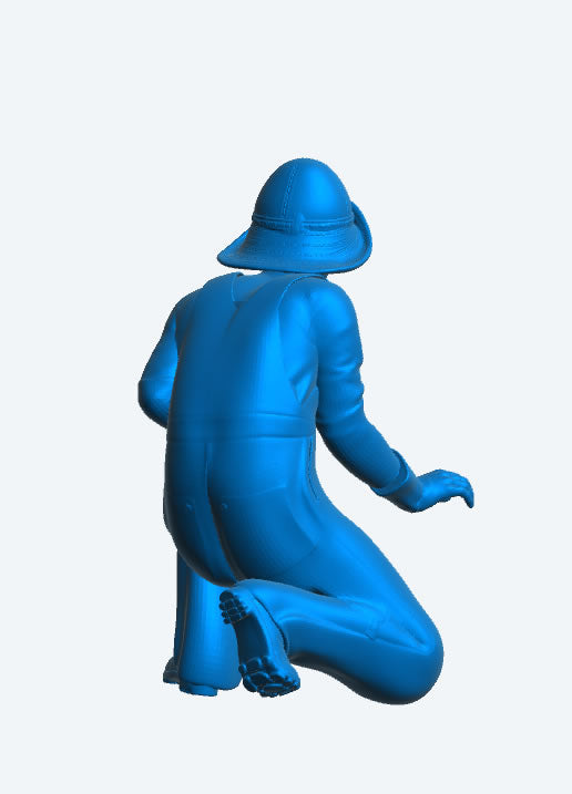 TG71b – Multi-Scale Model Crew Figure: Kneeling Fishing Boat  Sou’wester Hat