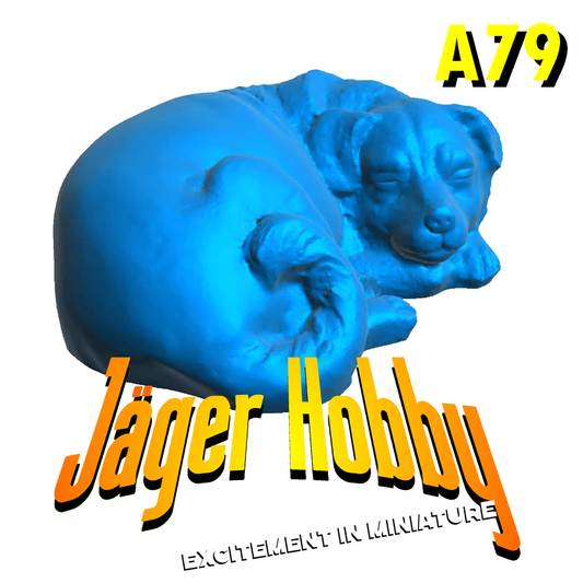 A79 – 1/12 Scale Model Curled-Up Dog Figure – Perfect for Dioramas and Dolls Houses