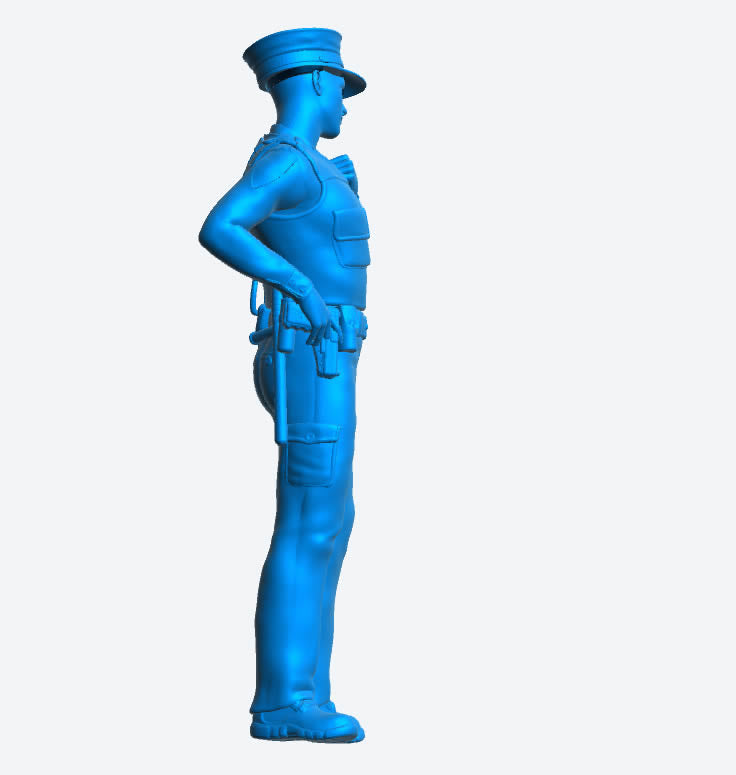 EMS2B – Scale Model American/European Police Officer Using Radio