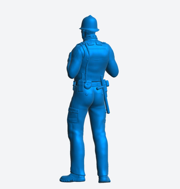 EMS4B Weathered Bearded Police Officer in Custodian Helmet – unpainted