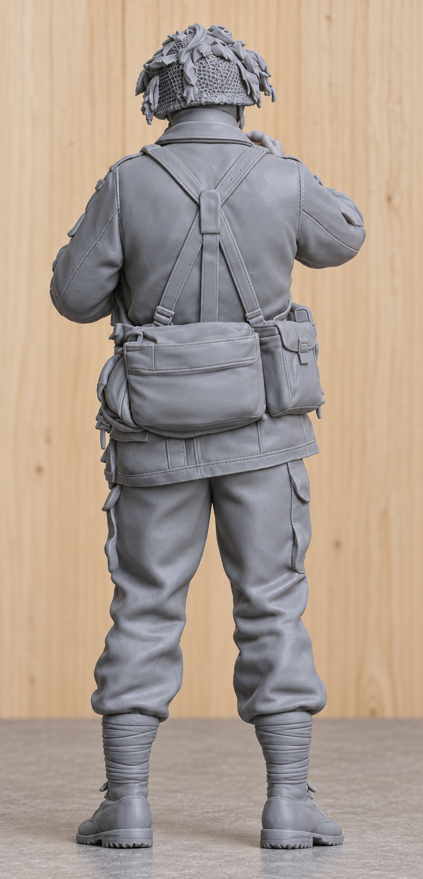 SM1 British Paratrooper 1944 Eating from Mess Tin – Unpainted, Multi-Scale 1/96 to 1/8 | Jager Hobby