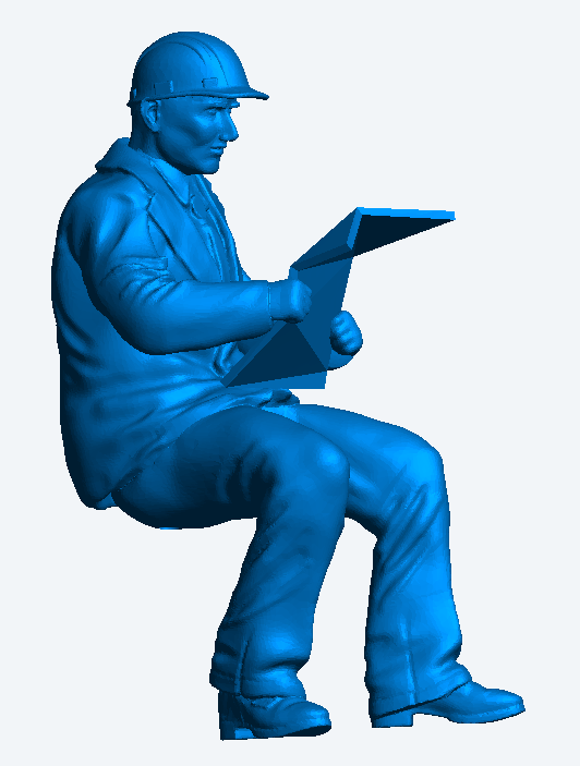 M48 – 1/43 multi Scale model Railway Seated Construction Worker Reading Plan