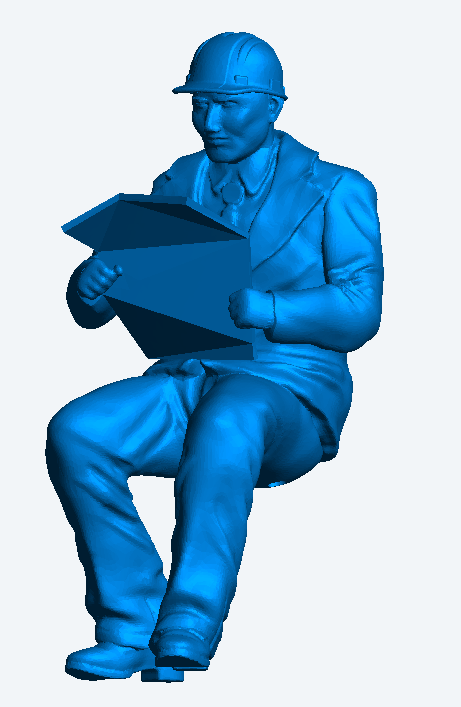 M48 – 1/43 multi Scale model Railway Seated Construction Worker Reading Plan
