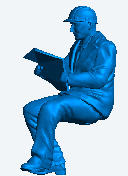 M48 – 1/43 multi Scale model Railway Seated Construction Worker Reading Plan