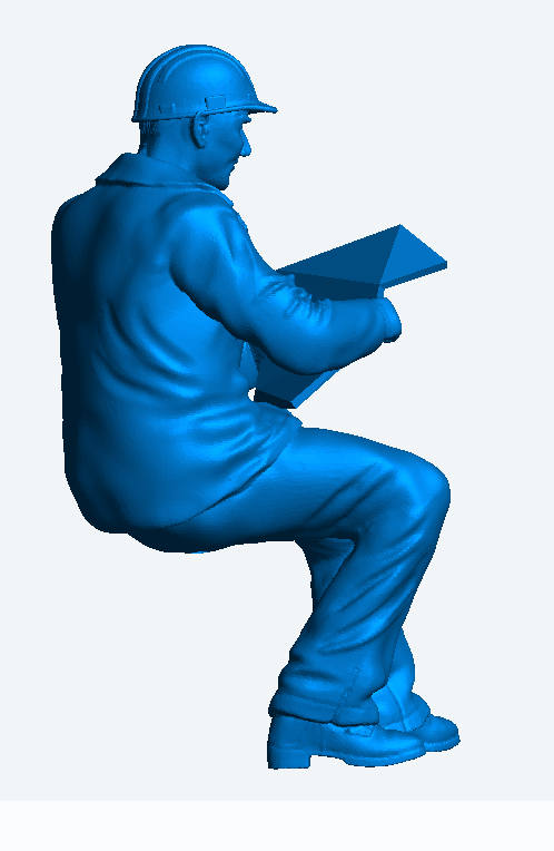 M48 – 1/43 multi Scale model Railway Seated Construction Worker Reading Plan