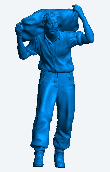 M49 – 1/48 Labourer Figurine Carrying Sack Miniature for Dioramas, Displays, and Crafts