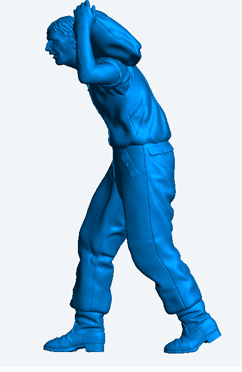 M49 – 1/48 Labourer Figurine Carrying Sack Miniature for Dioramas, Displays, and Crafts