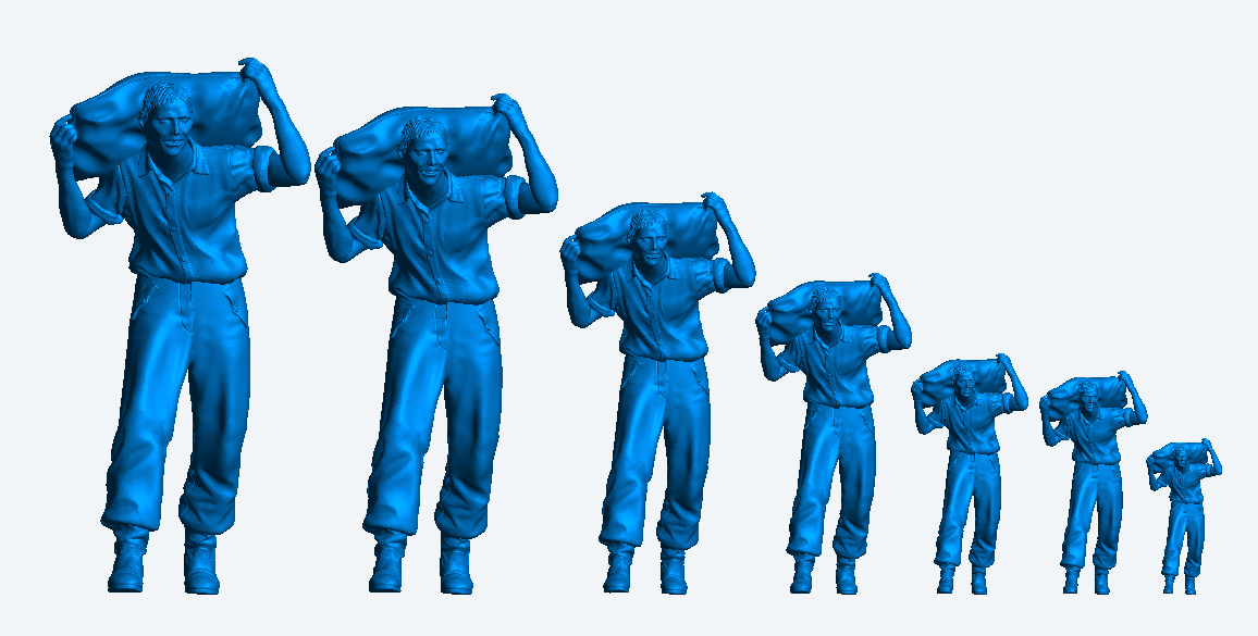 M49 – 1/48 Labourer Figurine Carrying Sack Miniature for Dioramas, Displays, and Crafts