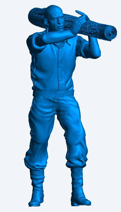 M51 – Lumberjack Carrying Log on Shoulder | 1:48 Scale Diorama Figure