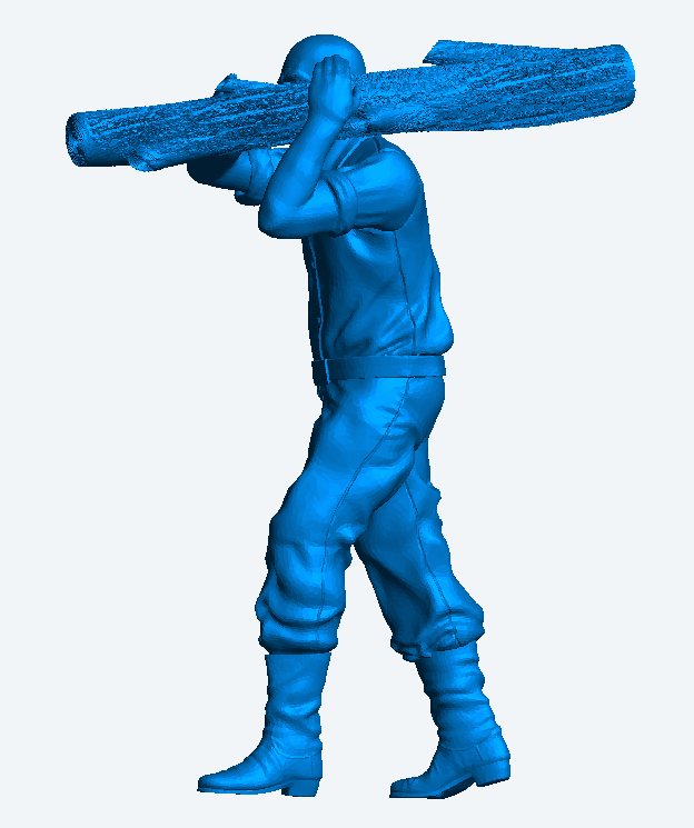 M51 – Lumberjack Carrying Log on Shoulder | 1:48 Scale Diorama Figure