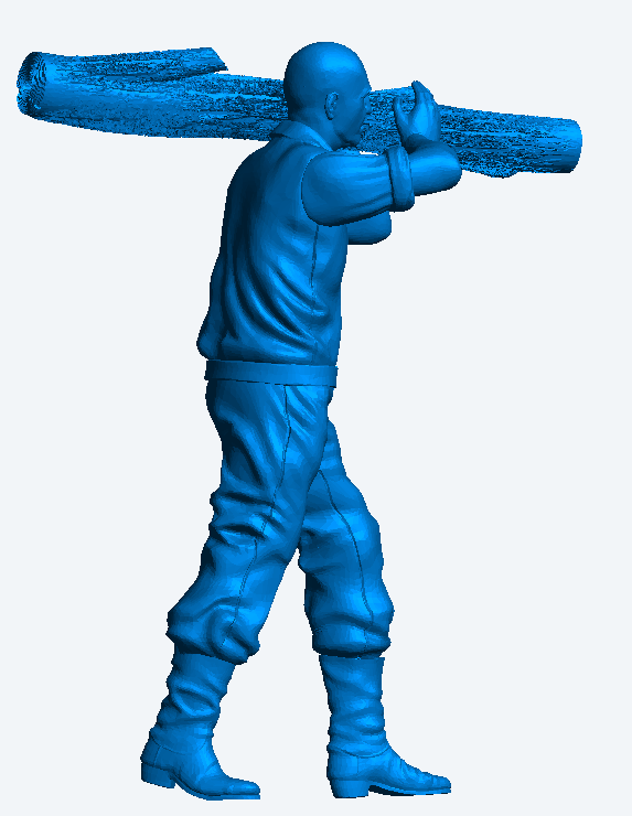 M51 – Lumberjack Carrying Log on Shoulder | 1:48 Scale Diorama Figure