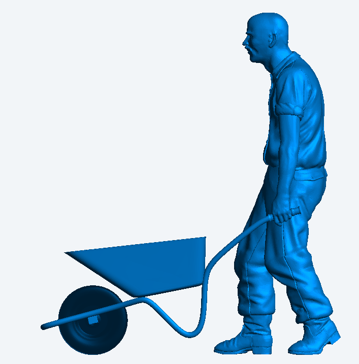 M52 – Man Pushing Wheelbarrow | 1:25 Scale Die-Cast Figure
