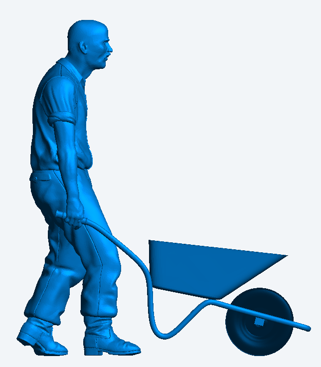 M52 – Man Pushing Wheelbarrow | 1:25 Scale Die-Cast Figure