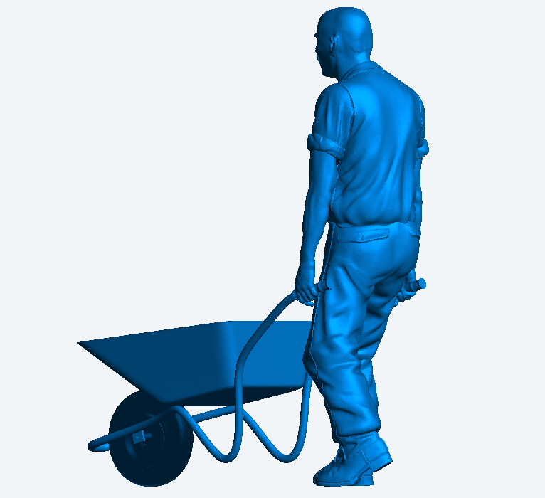 M52 – Man Pushing Wheelbarrow | 1:25 Scale Die-Cast Figure