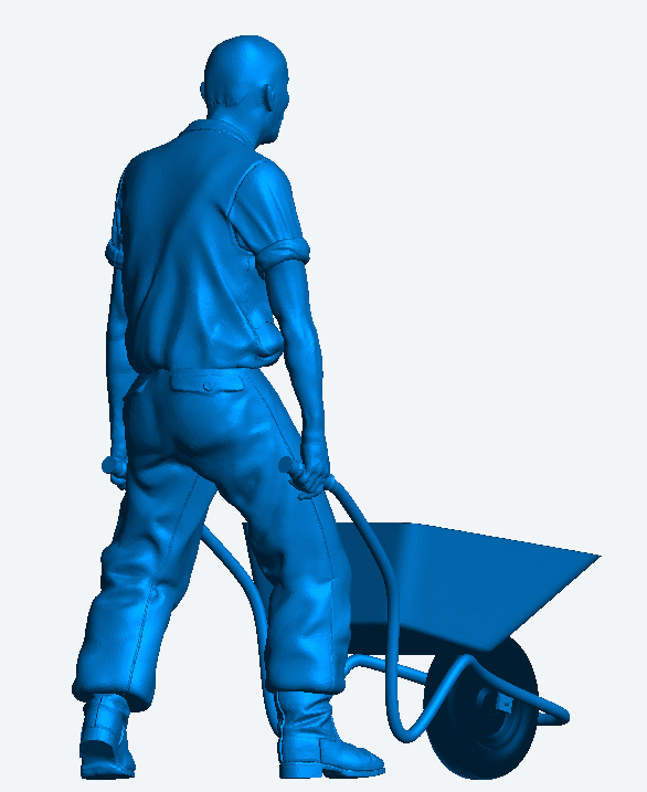 M52 – Man Pushing Wheelbarrow | 1:25 Scale Die-Cast Figure