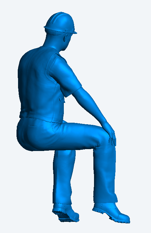 Man in Hard Hat Sitting 1:48 Scale Diorama Figure M69