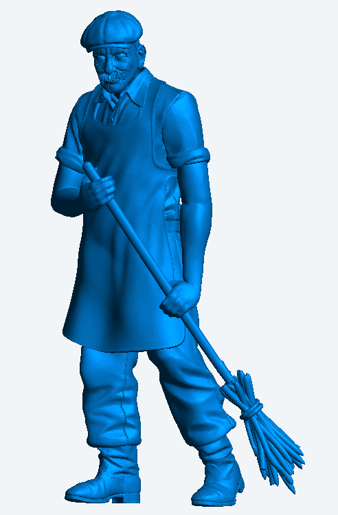 M71a – Baker Sweeping Up 1:72 Any Scale Figure for Dioramas