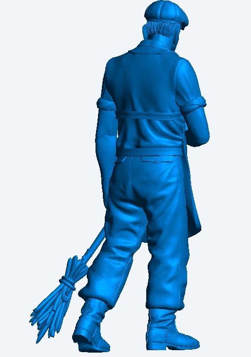 M71a – Baker Sweeping Up 1:72 Any Scale Figure for Dioramas