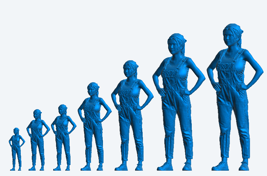 Jager Hobby W5 Unpainted Woman Figure – Casual and Confident in Denim Overalls