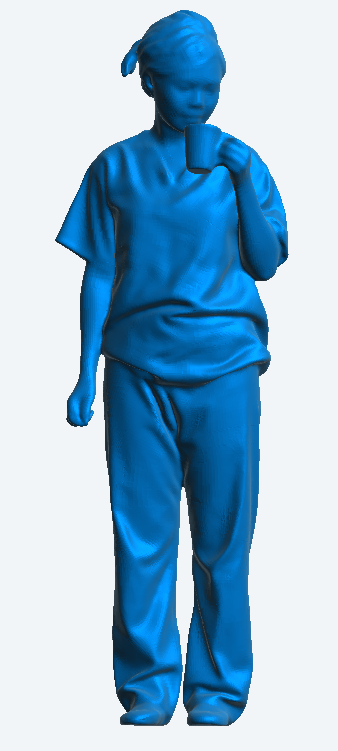 W8 Unpainted Scale Model Nurse Drinking Coffee