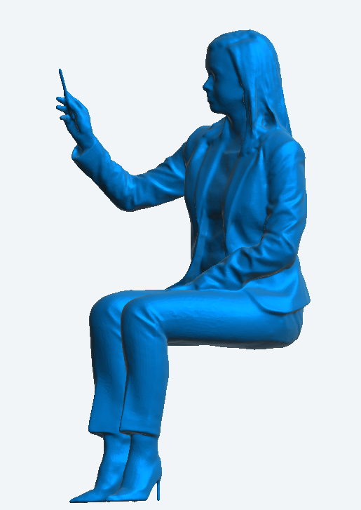 Unpainted W10 – Tamiya 1/14 Scale Model Seated Woman in Business Suit