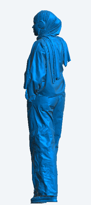 W12 –Unpainted Scale Model Modern Muslim Teenager with Headphones