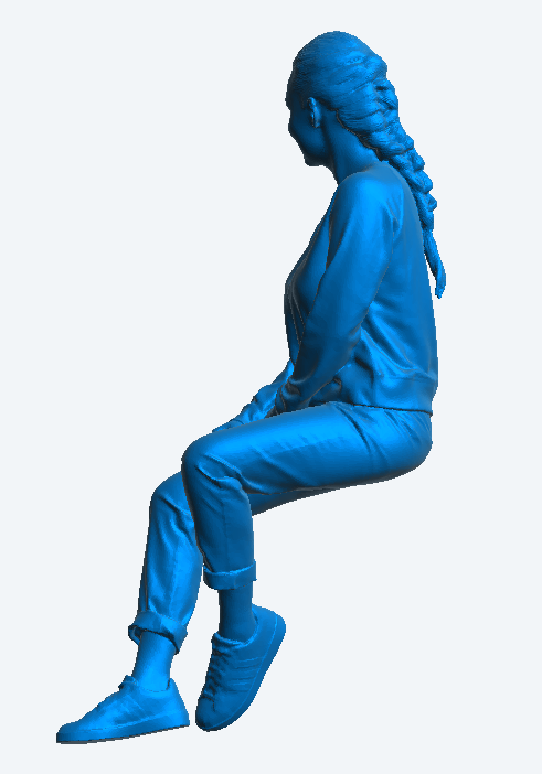 Unpainted W15 – Tamiya Scale Model Seated Passenger in Jeans and T-Shirt