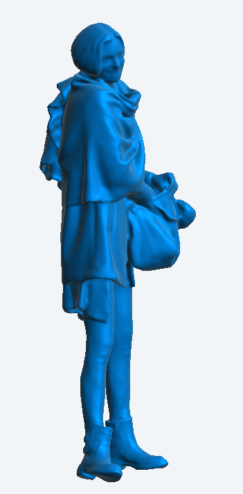 W17 Tamiya RC Car Scale Model Woman in Shawl with Shoulder Bag