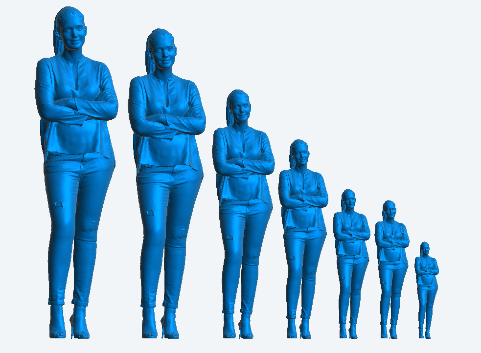 W38 – 1/18 Scale Diecast Car Figure | Smart Casual Woman with Hair in Bun, Smiling with Arms Folded