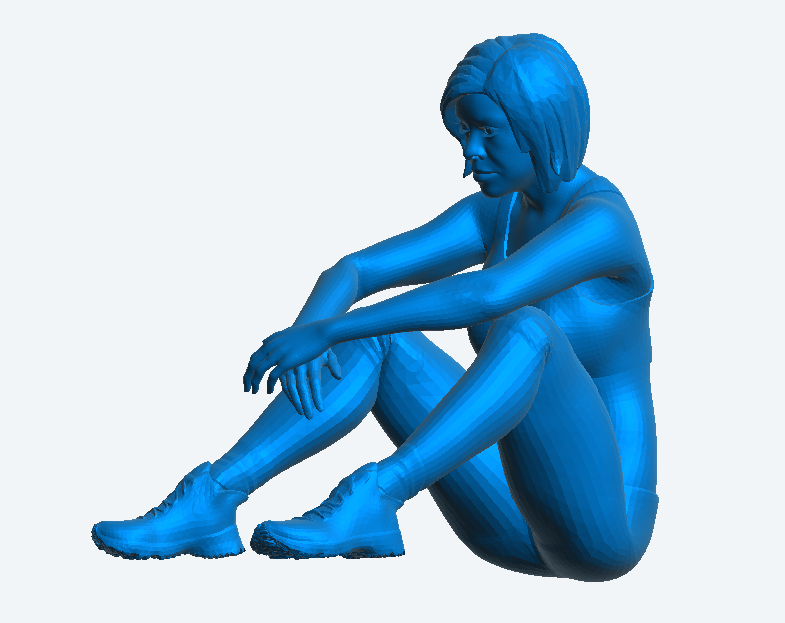 W48 – Athletic Woman Resting After a Run | Scale Model Female Figure