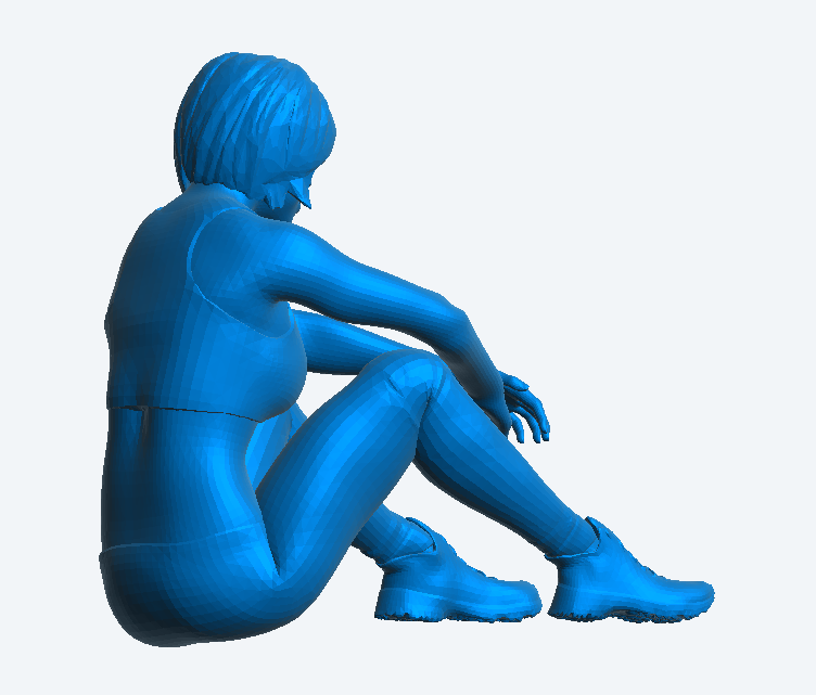 W48 – Athletic Woman Resting After a Run | Scale Model Female Figure
