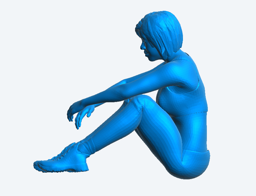 W48 – Athletic Woman Resting After a Run | Scale Model Female Figure