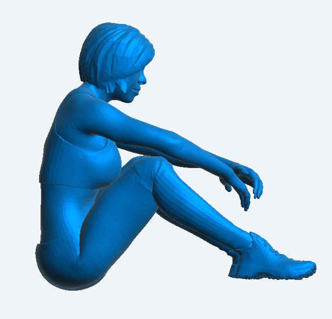 W48 – Athletic Woman Resting After a Run | Scale Model Female Figure