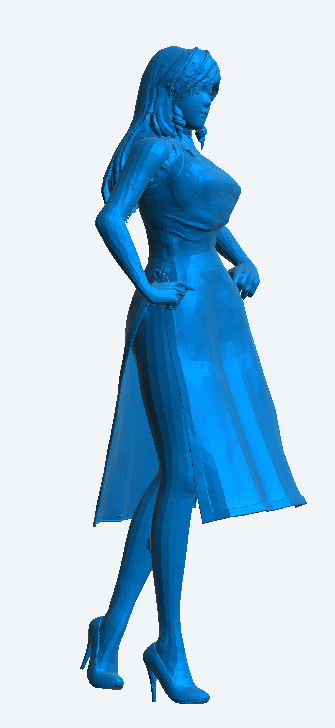 W50 – Catwalk Model in Dress Unpainted Scale Model Female Figure