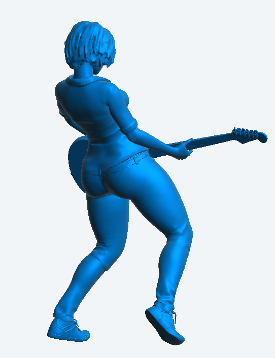W54 – Woman Guitarist Unpainted Scale Model Female Figure