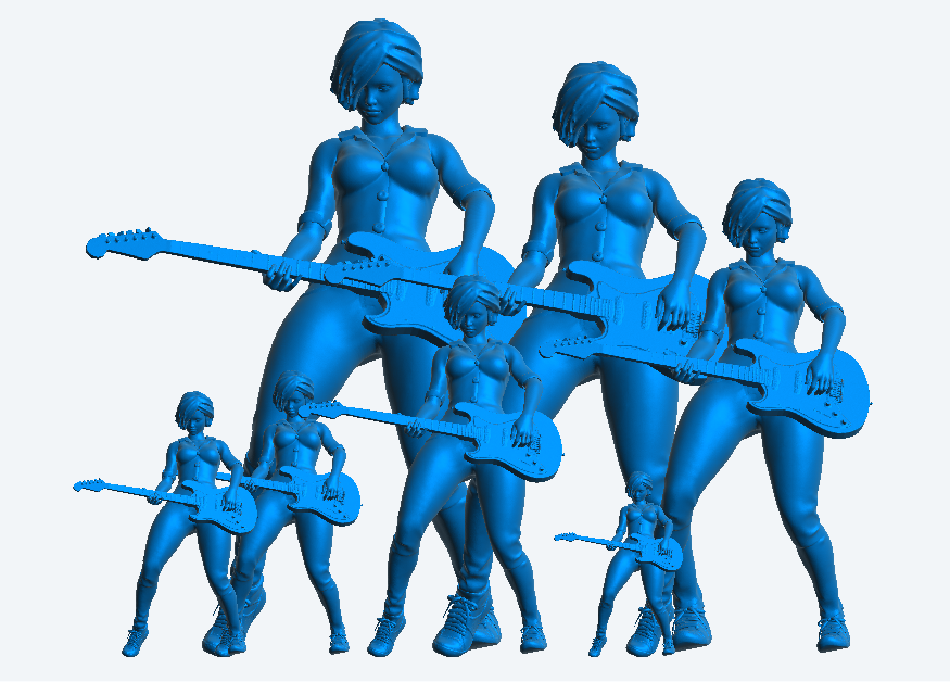 W54 – Sexy Woman Guitarist | Scale Model Female Figure