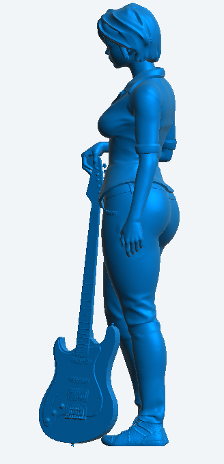 W55 – Sexy Woman Guitarist (Guitar Down Pose) | Scale Model Female Figure