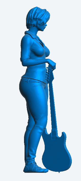W55 – Sexy Woman Guitarist (Guitar Down Pose) | Scale Model Female Figure