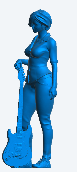 W55 – Sexy Woman Guitarist (Guitar Down Pose) | Scale Model Female Figure