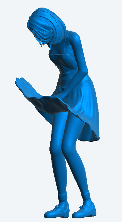 W56 – Woman Shopping on a Windy Day in short rising dress | Die-Cast Scale Model Female Figure