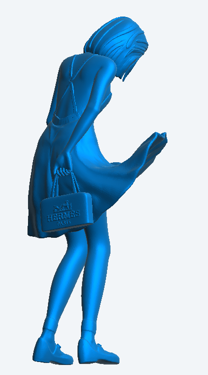 W56 – Woman Shopping on a Windy Day in short rising dress | Die-Cast Scale Model Female Figure