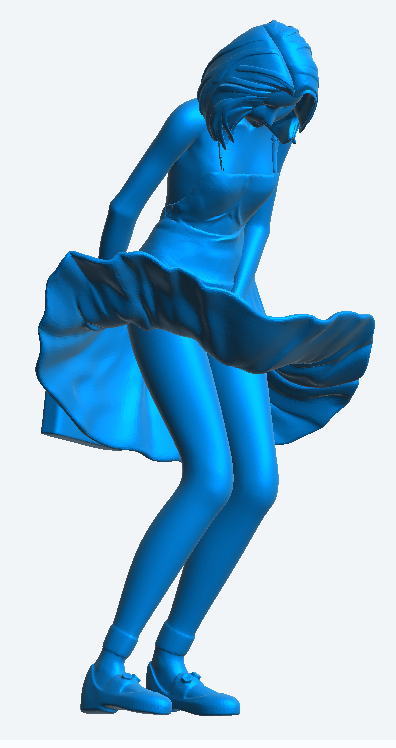 W56 – Woman Shopping on a Windy Day in short rising dress | Die-Cast Scale Model Female Figure