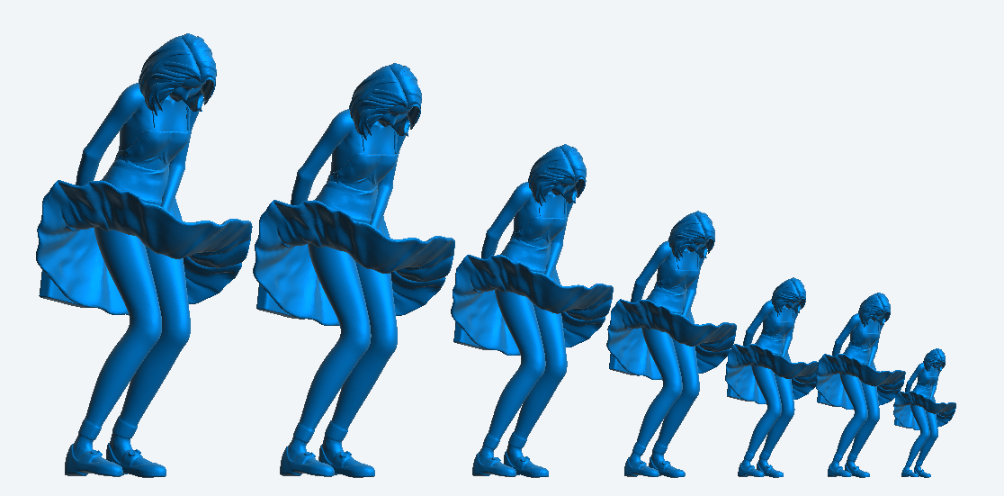 W56 – Woman Shopping on a Windy Day in short rising dress | Die-Cast Scale Model Female Figure