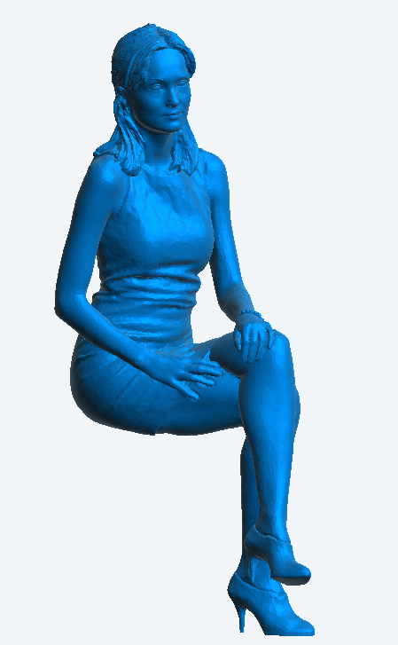 W60 – Woman Sitting Cross-Legged at a Nightclub | Scale Model Female Figure
