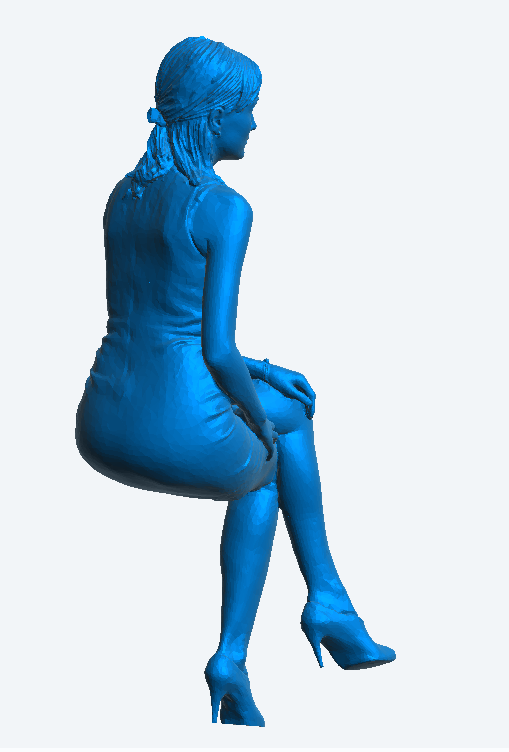 W60 – Woman Sitting Cross-Legged at a Nightclub | Scale Model Female Figure