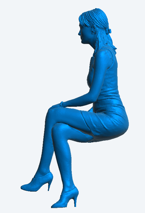 W60 – Woman Sitting Cross-Legged at a Nightclub | Scale Model Female Figure
